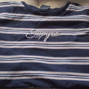 Empyre Navy and Gray Striped Tee
